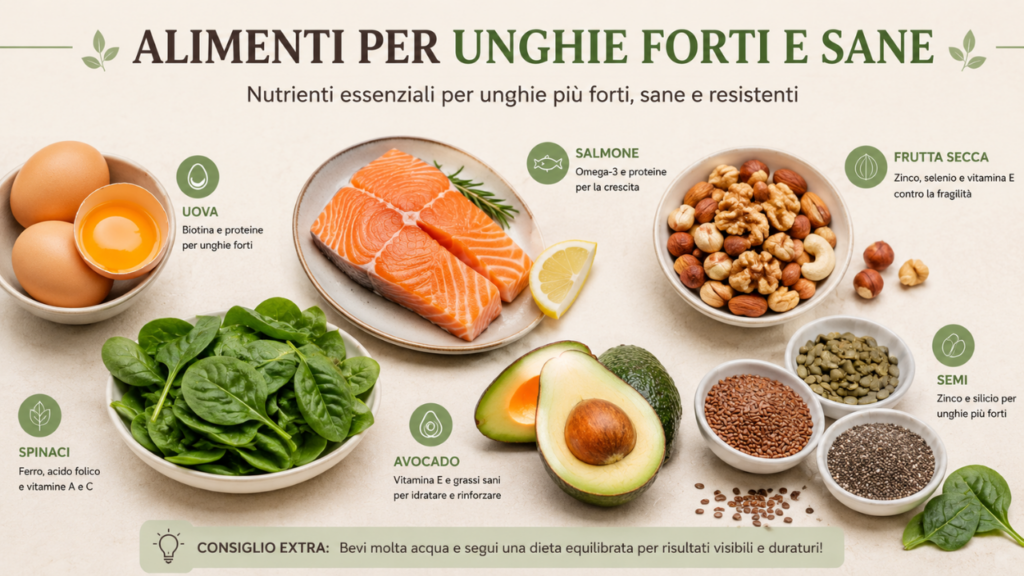 alimenti per unghie forti e sane