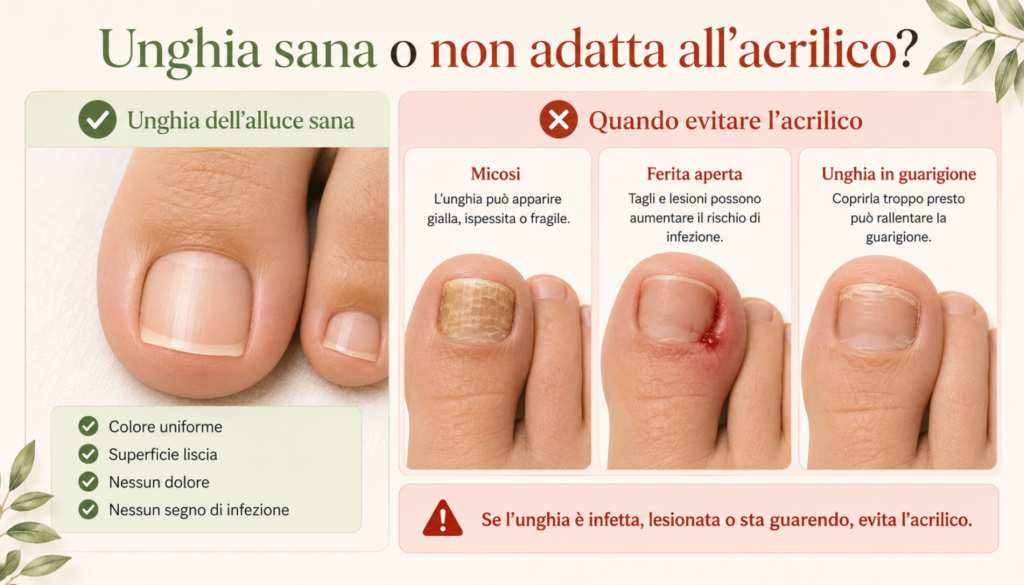 Unghia sana e condizioni in cui evitare l’acrilico